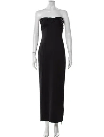 Pre-owned Rosetta Getty Strapless Long Dress In Black