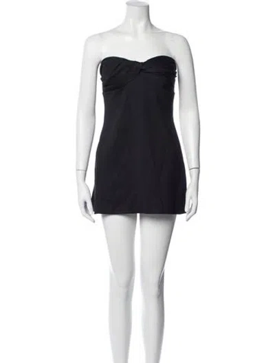Pre-owned Rosetta Getty Strapless Mini Dress In Blue