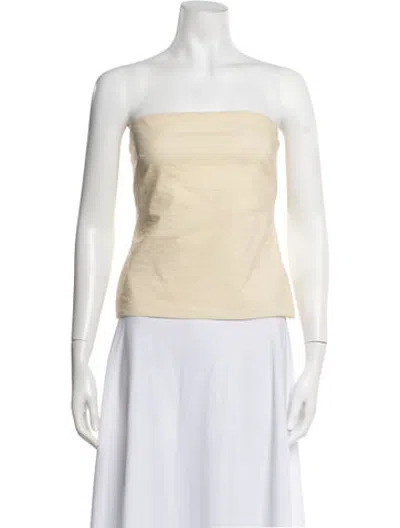 Pre-owned Rosetta Getty Strapless Top In Neutrals