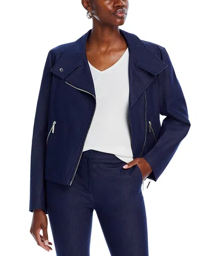 Rosetta Getty Stretch Twill Moto Jacket In Indigo