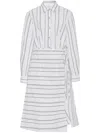 Rosetta Getty Striped Asymmetric Dress In Multi