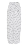 Rosetta Getty Striped Cotton Skirt In Multi
