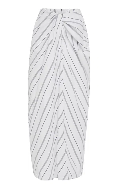 Rosetta Getty Striped Cotton Skirt In Multi