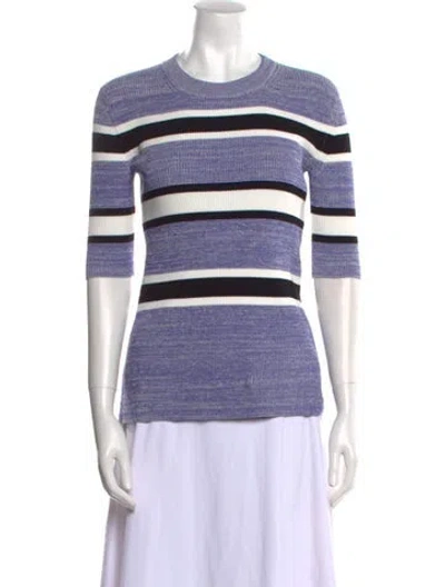 Pre-owned Rosetta Getty Striped Crew Neck Sweater In Purple