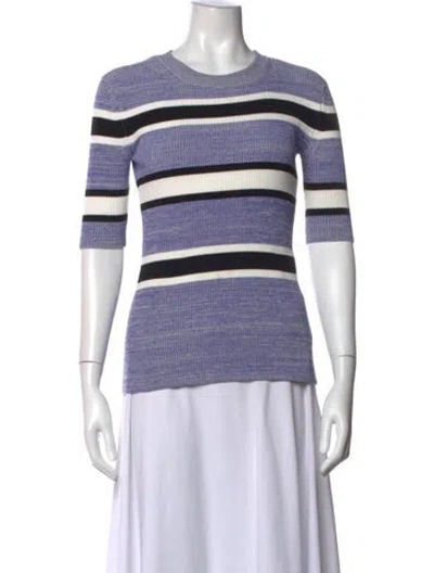 Pre-owned Rosetta Getty Striped Crew Neck Sweater In Purple