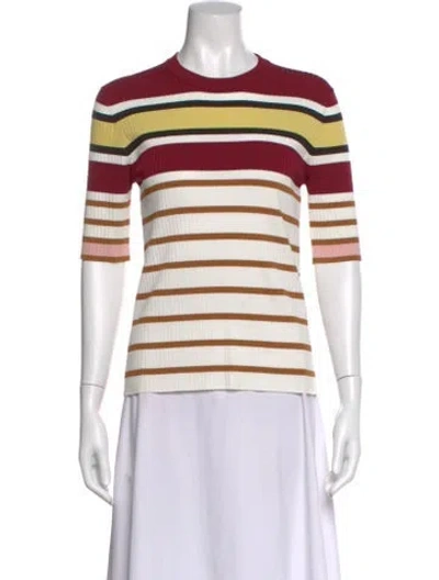Pre-owned Rosetta Getty Striped Crew Neck Top In Red