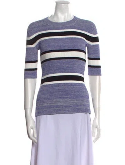Pre-owned Rosetta Getty Striped Crew Neck Top W/ Tags In Blue