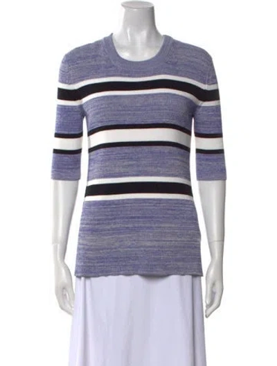 Pre-owned Rosetta Getty Striped Crew Neck T-shirt In Blue