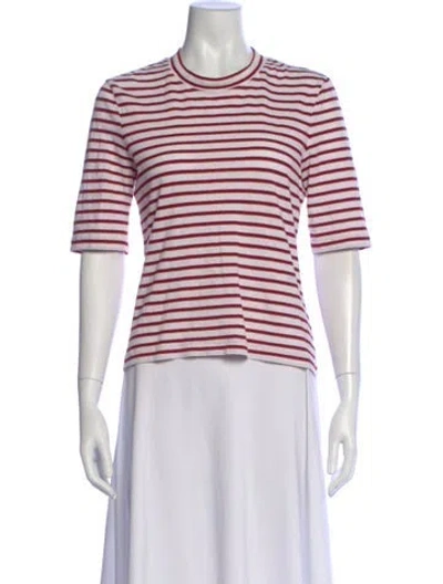 Pre-owned Rosetta Getty Striped Crew Neck T-shirt In Red