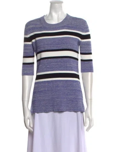 Pre-owned Rosetta Getty Striped Crew Neck T-shirt W/ Tags In Purple
