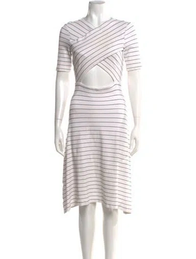 Pre-owned Rosetta Getty Striped Knee-length Dress In White
