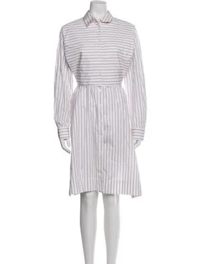 Pre-owned Rosetta Getty Striped Knee-length Dress In White
