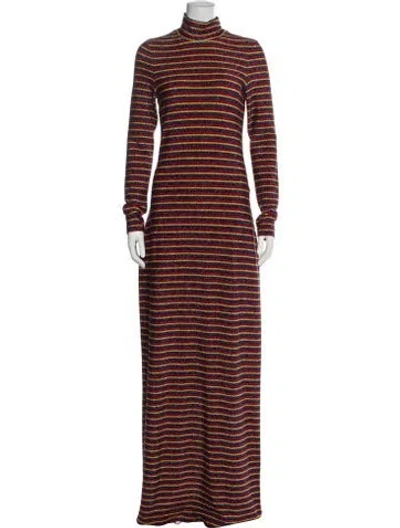 Pre-owned Rosetta Getty Striped Long Dress In Blue