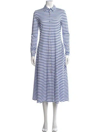 Pre-owned Rosetta Getty Striped Long Dress In Blue