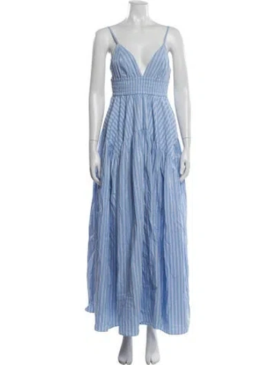 Pre-owned Rosetta Getty Striped Long Dress In Blue