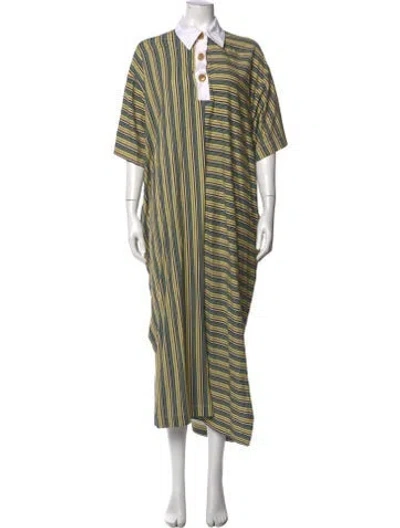 Pre-owned Rosetta Getty Striped Long Dress In Green