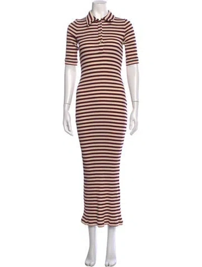 Pre-owned Rosetta Getty Striped Long Dress In Neutrals