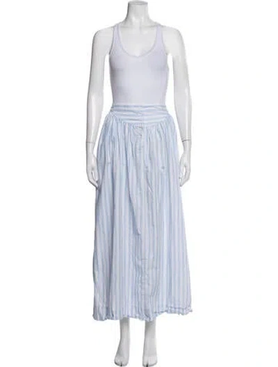 Pre-owned Rosetta Getty Striped Long Skirt In Blue/white