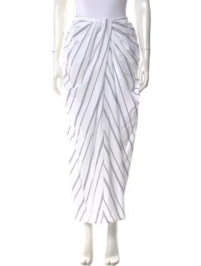 Pre-owned Rosetta Getty Striped Long Skirt In White