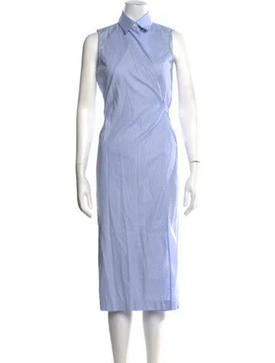 Pre-owned Rosetta Getty Striped Midi Length Dress In Blue