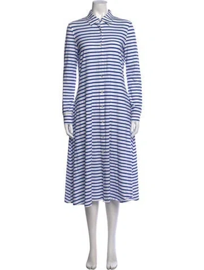Pre-owned Rosetta Getty Striped Midi Length Dress In Blue