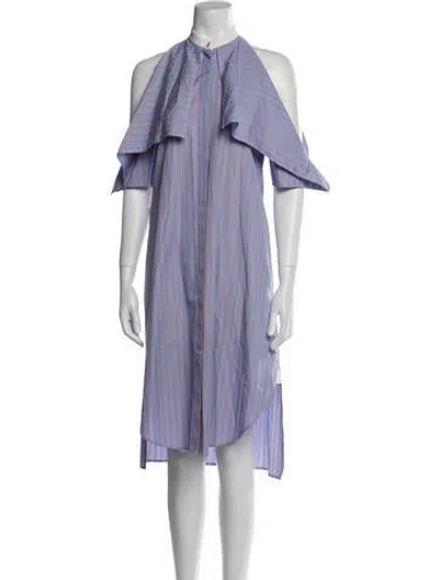 Pre-owned Rosetta Getty Striped Midi Length Dress In Purple