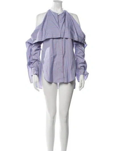 Pre-owned Rosetta Getty Striped Midi Length Dress In Purple