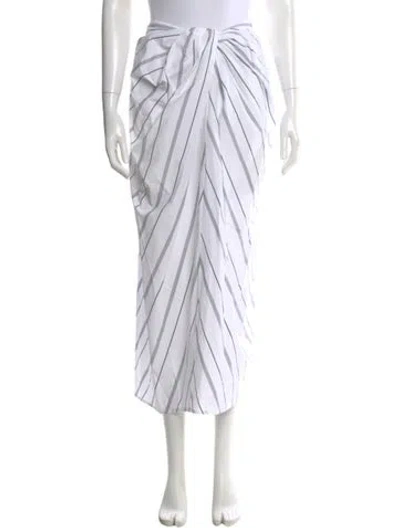 Pre-owned Rosetta Getty Striped Midi Length Skirt In White