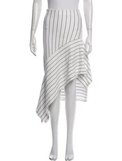 Pre-owned Rosetta Getty Striped Midi Length Skirt In White