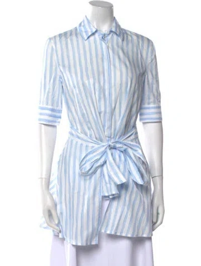 Pre-owned Rosetta Getty Striped Mini Dress W/ Tags In Blue