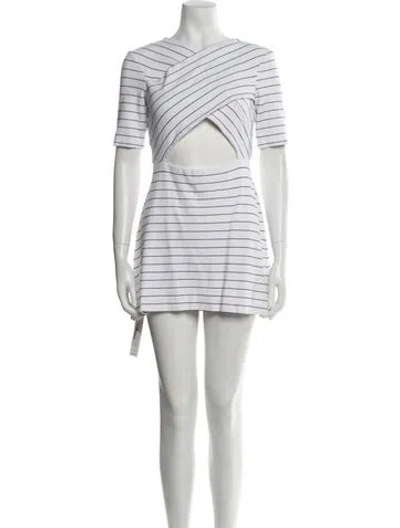 Pre-owned Rosetta Getty Striped Mini Dress In White
