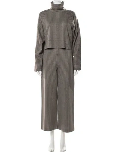 Pre-owned Rosetta Getty Striped Pant Set In Brown
