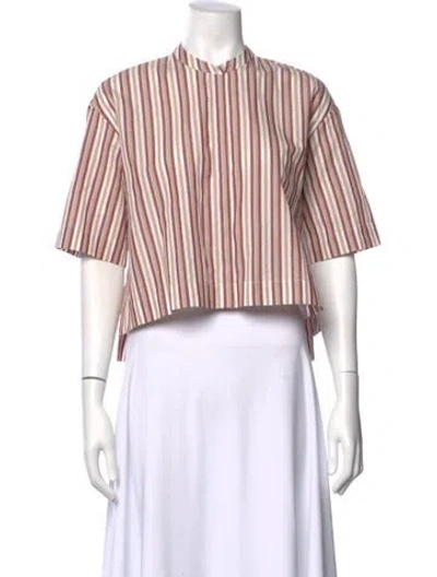 Pre-owned Rosetta Getty Striped Short Sleeve Top In Multi