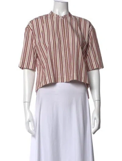 Pre-owned Rosetta Getty Striped Short Sleeve Top In Multi