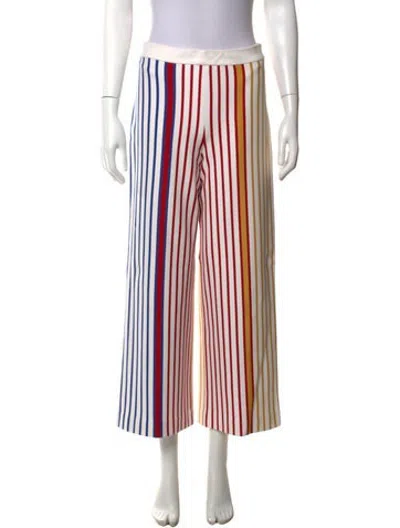 Pre-owned Rosetta Getty Striped Straight Leg Pants In Blue/red/white