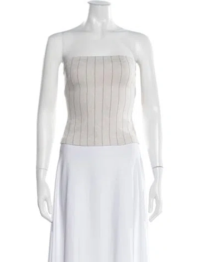 Pre-owned Rosetta Getty Striped Strapless Top In Neutral