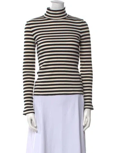 Pre-owned Rosetta Getty Striped Turtleneck Top In Multi