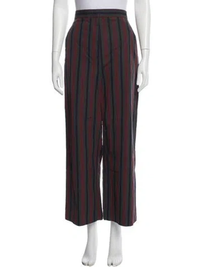 Pre-owned Rosetta Getty Striped Wide Leg Pants In Black