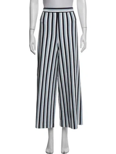 Pre-owned Rosetta Getty Striped Wide Leg Pants In Blue/white