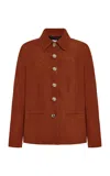 Rosetta Getty Suede Shirt Jacket In Brown