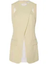 Rosetta Getty Tailored Cross-front Top In Neutrals