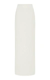 Rosetta Getty Tapered Sequined-chiffon Maxi Skirt In White