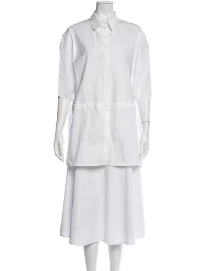 Pre-owned Rosetta Getty Three-quarter Sleeve Button-up Top W/ Tags In White