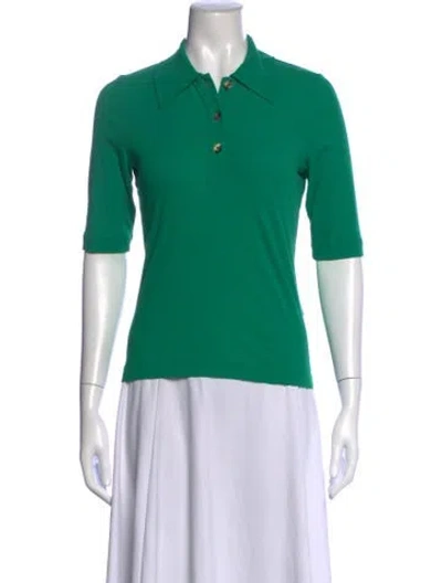 Pre-owned Rosetta Getty Three-quarter Sleeve Polo In Green