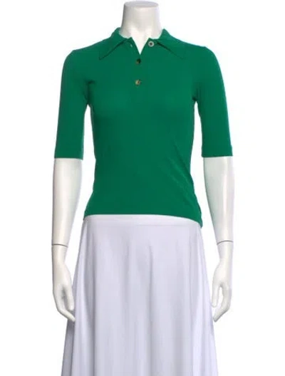 Pre-owned Rosetta Getty Three-quarter Sleeve Polo In Green