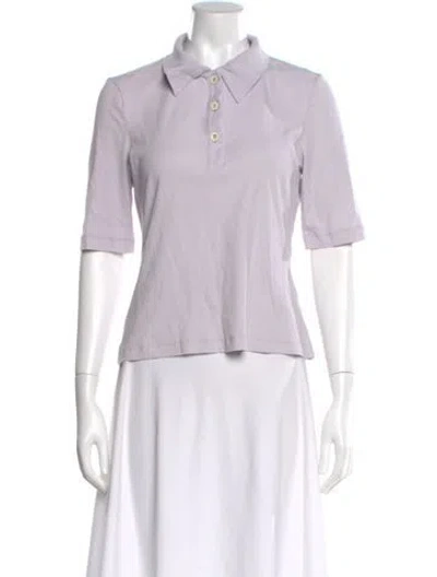 Pre-owned Rosetta Getty Three-quarter Sleeve Polo In Purple