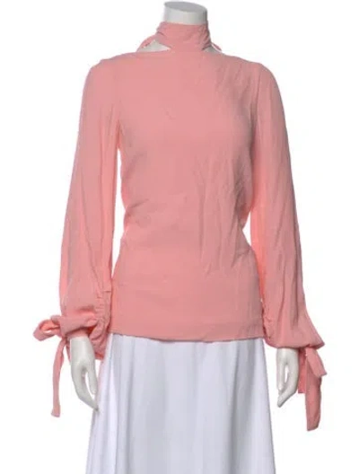 Pre-owned Rosetta Getty Tie Neck Long Sleeve Blouse In Pink