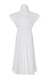 Rosetta Getty Funnel-neck Midi Dress In White
