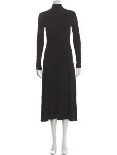 Pre-owned Rosetta Getty Turtleneck Long Dress In Black