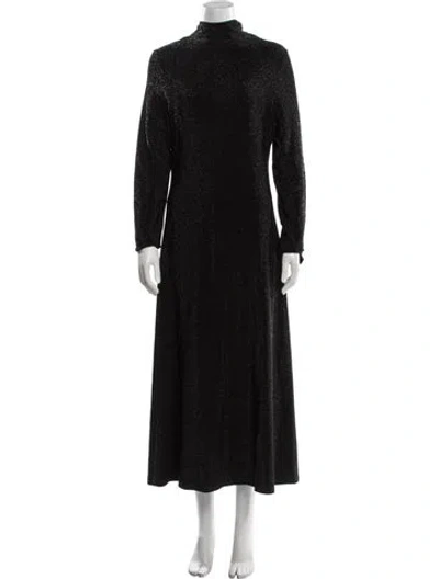 Pre-owned Rosetta Getty Turtleneck Long Dress In Black
